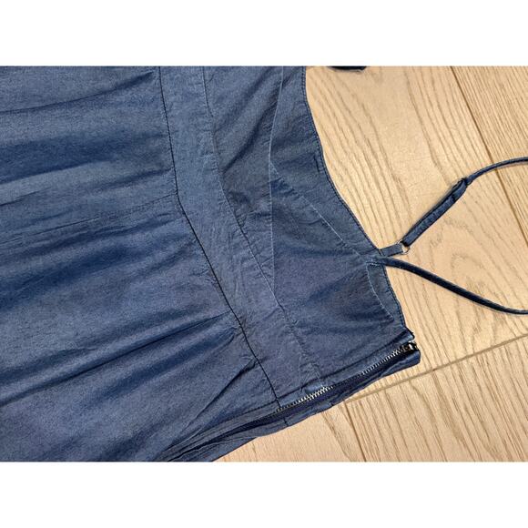 MSRP $69 NWT Upcycled Litz by UniqUSA Tencel Denim, Patchwork Wide Leg Size S - Picture 8 of 12